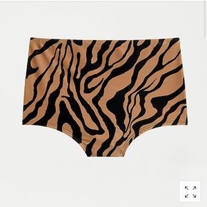 HIGH WAISTED BIKINI BOTTOM IN ZEBRA STRIPE-NWT